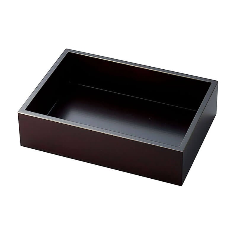 新・溜塗長方料理箱