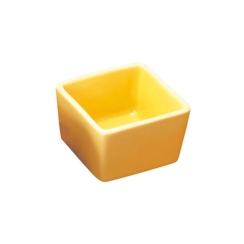 角型ミニ珍味入 黄釉