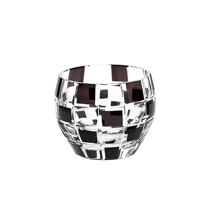 夢切子 千代口 黒（市松）