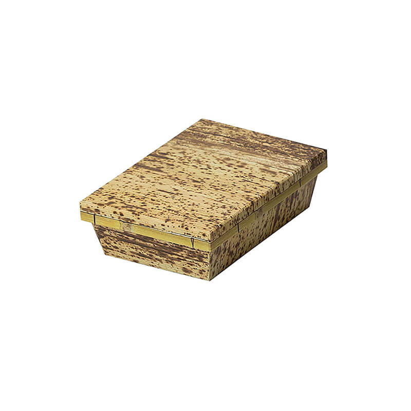 竹皮柄・紙弁当箱 長角