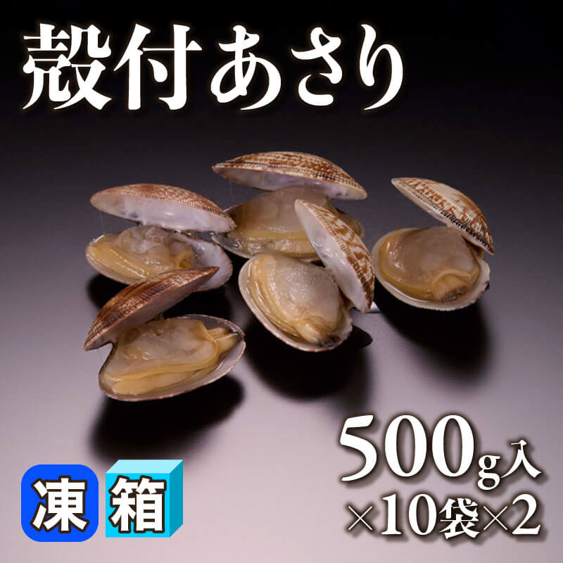 ［箱売］殻付あさり 10kg［L］（500g入×10袋×2）〈冷凍〉