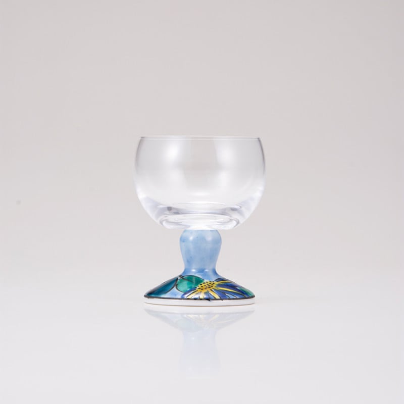 【限定商品】馬上グラス（無地）鉄仙ブルー