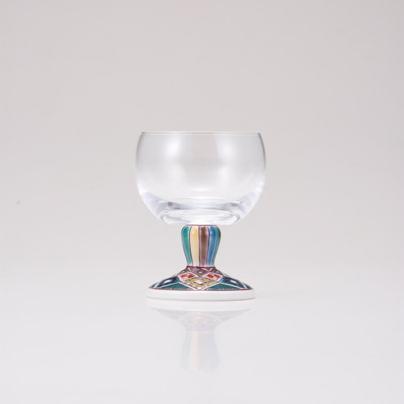 馬上グラス（無地）古九谷菱文