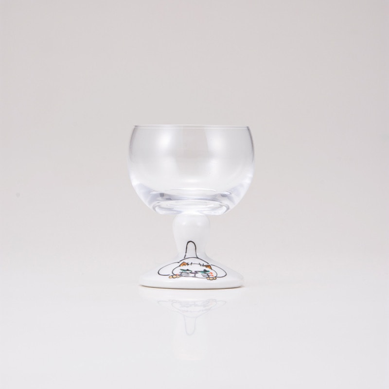 馬上グラス（無地）ネコの休日