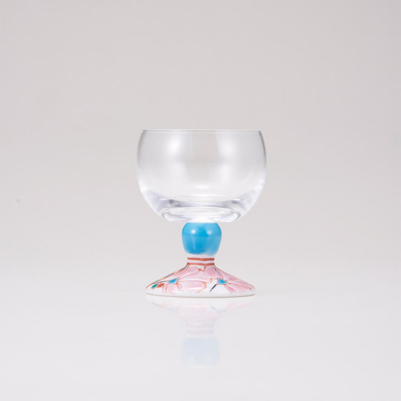 馬上グラス（無地）花のタペストリー