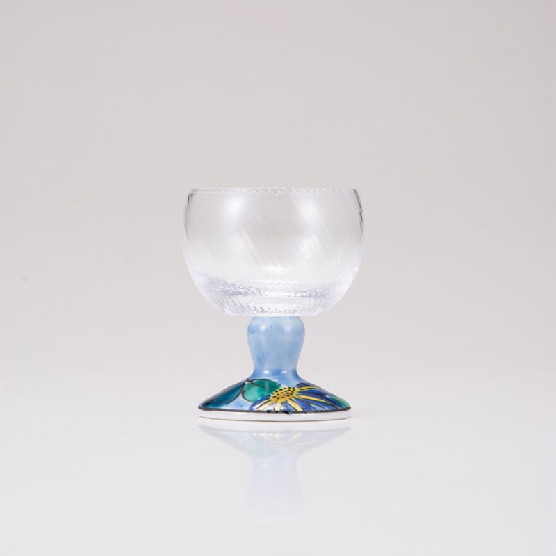 【限定商品】馬上グラス（斜）鉄仙ブルー