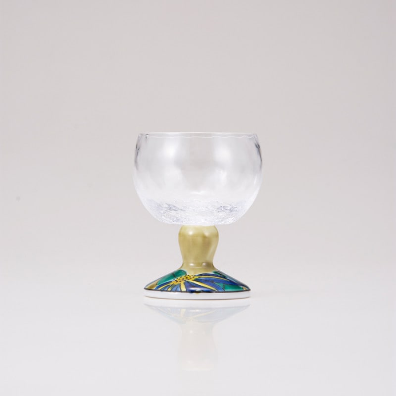【限定商品】馬上グラス（格子）鉄仙アメ釉