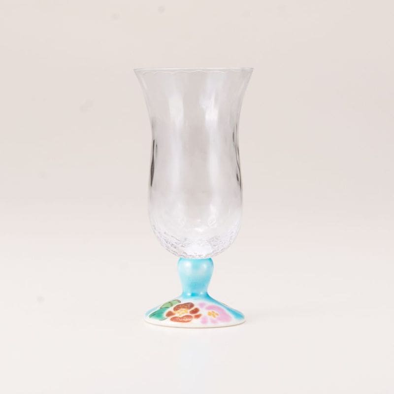 冷酒グラス（格子）山茶花ブルー