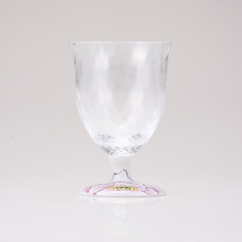 フリーグラス小（格子）富貴文ピンク