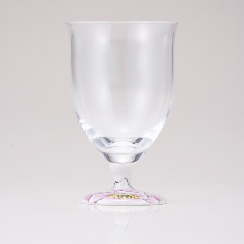 フリーグラス中（無地）富貴文ピンク