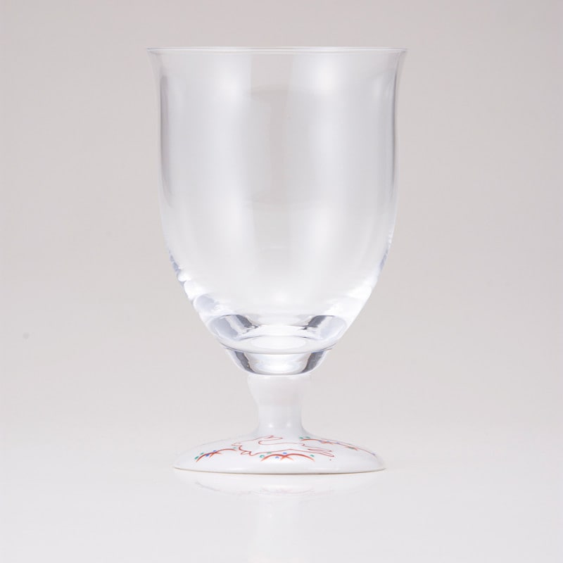 フリーグラス中（無地）うさぎ文レッド