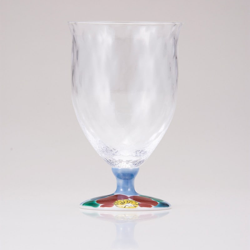 フリーグラス中（格子）山茶花ブルー