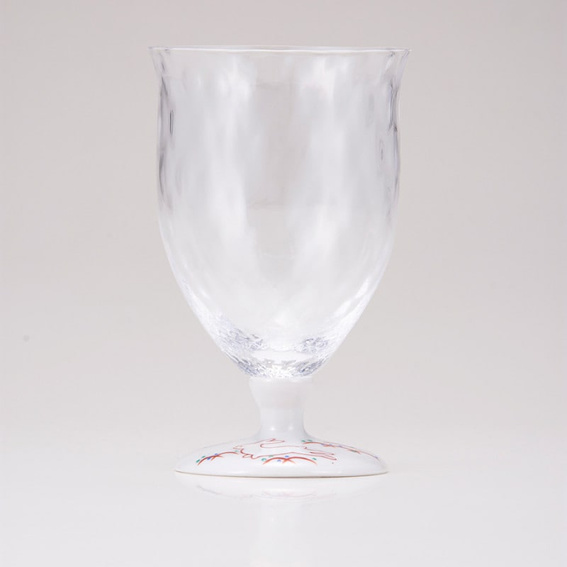 フリーグラス中（格子）うさぎ文レッド