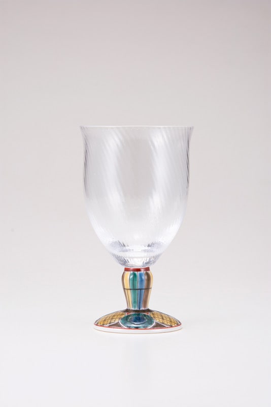 フリーグラス大（斜）古九谷丸文