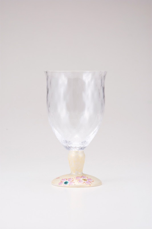 フリーグラス大（格子）さくら文ゴールド