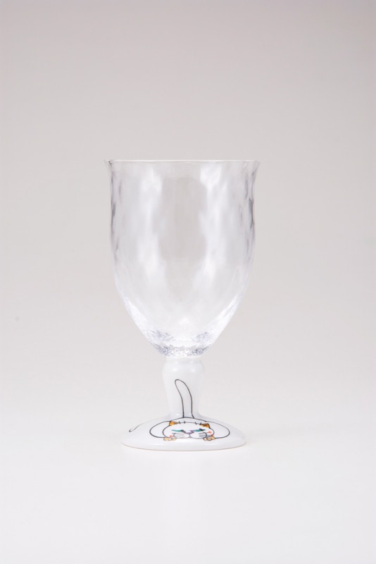 フリーグラス大（格子）ネコの休日