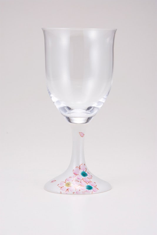 ワイングラス大（無地）さくら文シルバー