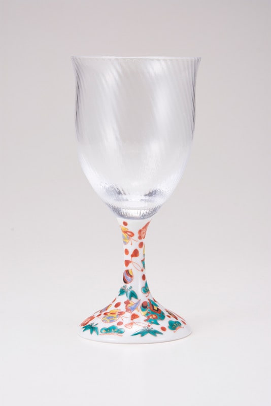 ワイングラス大（斜）宝尽し