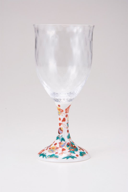 ワイングラス大（格子）宝尽し