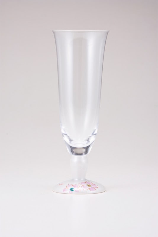 麦酒グラス（無地）さくら文シルバー