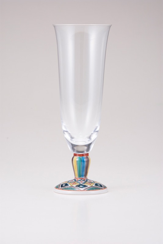 麦酒グラス（無地）古九谷菱文