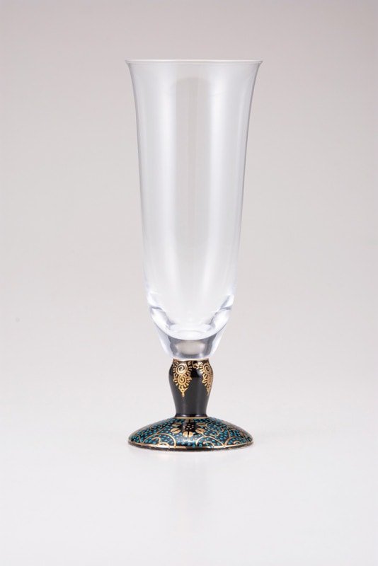 麦酒グラス（無地）青粒鉄仙