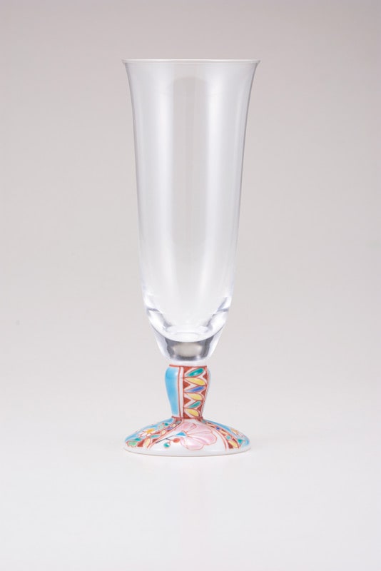 麦酒グラス（無地）花のタペストリー