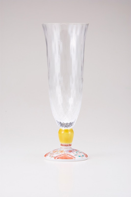 麦酒グラス（格子）フラワー