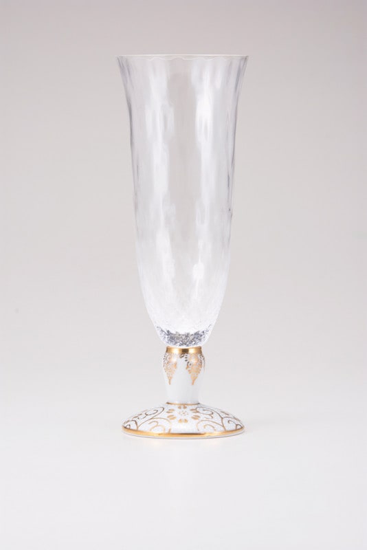 麦酒グラス（格子）白粒鉄仙