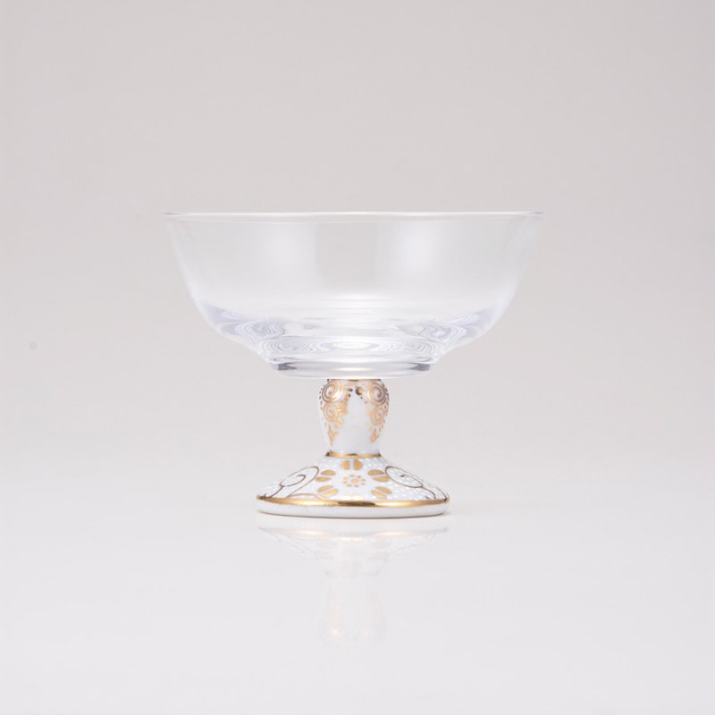 デザートグラス小（無地）白粒鉄仙