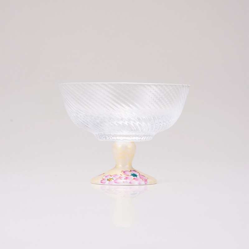 デザートグラス小（斜）さくら文ゴールド