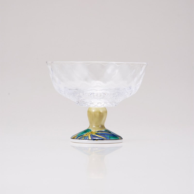 デザートグラス小（格子）鉄仙アメ釉