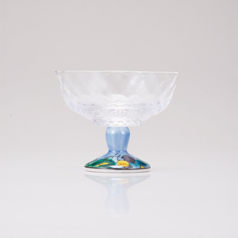 デザートグラス小（格子）ぶどうブルー