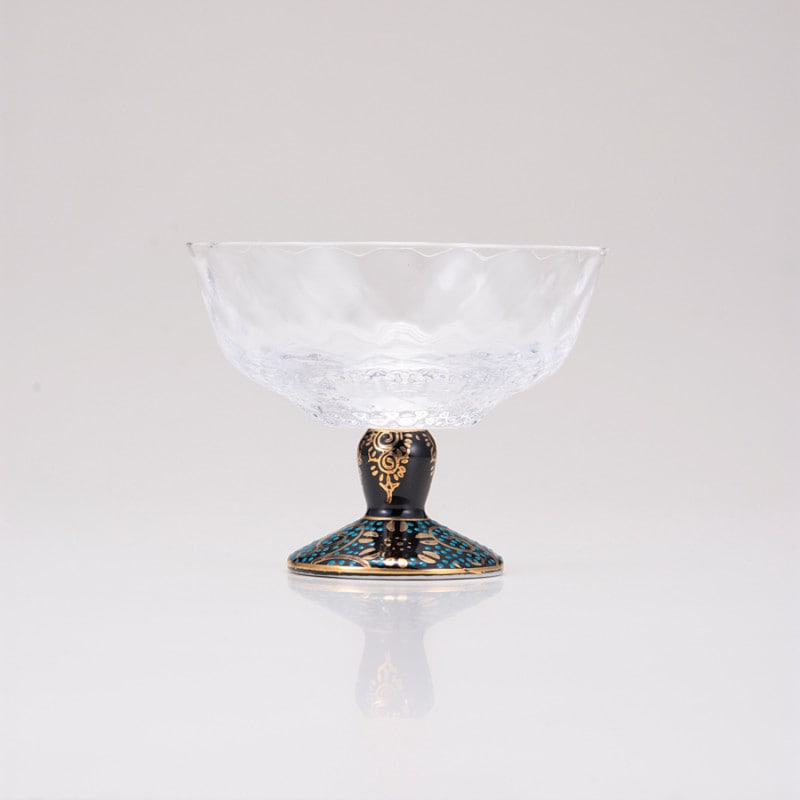 九谷焼 フリーグラス（大/格子）青粒鉄仙 九谷焼 フリーグラス（大⁄格子）青粒鉄仙 在庫限り） 九谷焼 フリー