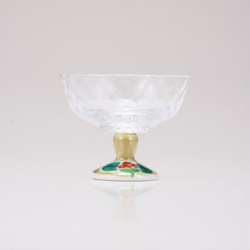 デザートグラス小（格子）つぼみアメ釉