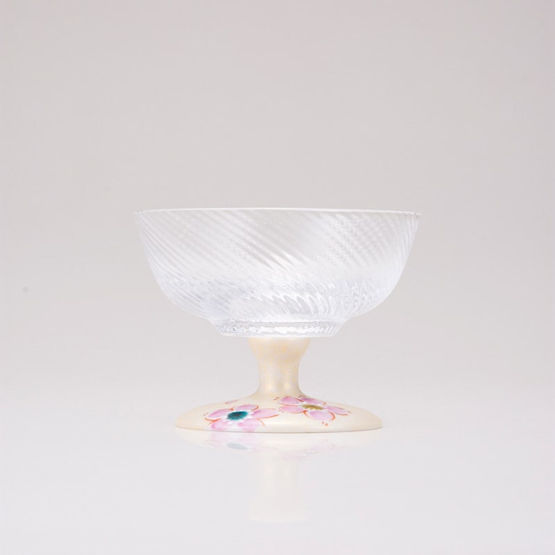 デザートグラス中（斜）さくら文ゴールド