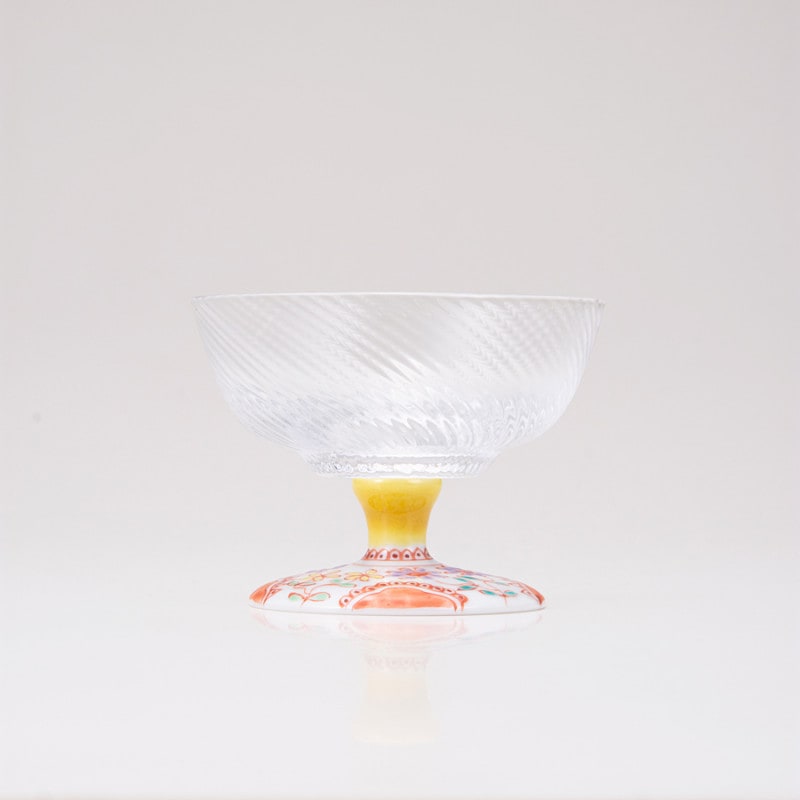 デザートグラス中（斜）フラワー