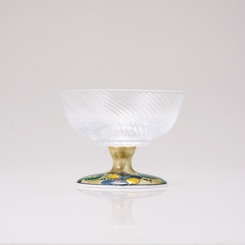 デザートグラス中（斜）ぶどうアメ釉