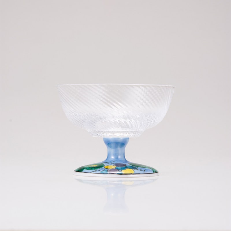 デザートグラス中（斜）ぶどうブルー