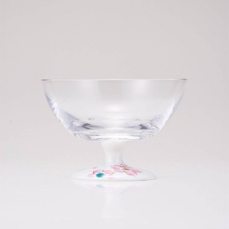 デザートグラス大（無地）さくら文シルバー