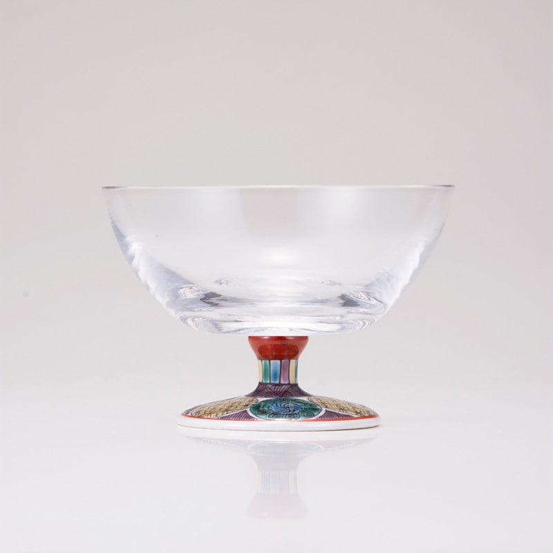 デザートグラス大（無地）古九谷丸文