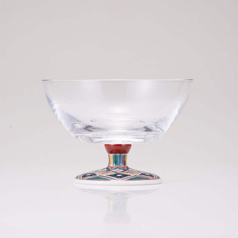 デザートグラス大（無地）古九谷菱文