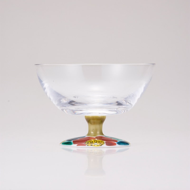 デザートグラス大（無地）山茶花アメ釉