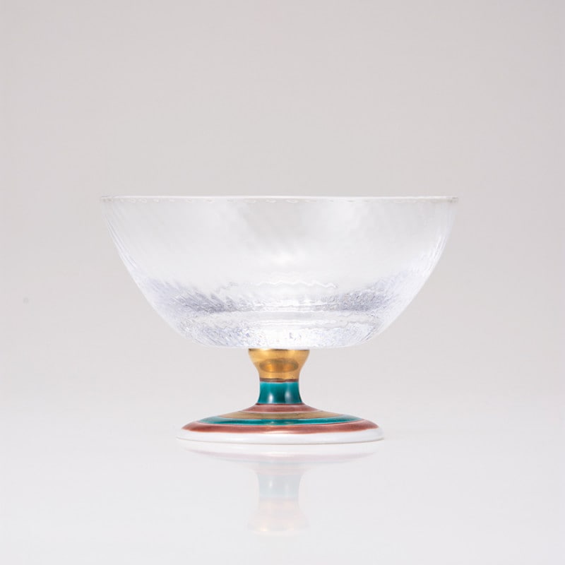 デザートグラス大（斜）こまレッド