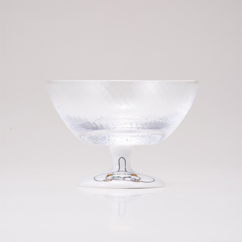 デザートグラス大（斜）ネコの休日