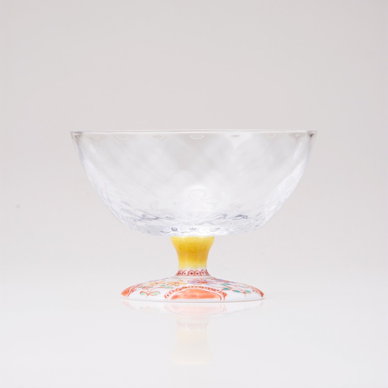 デザートグラス大（格子）フラワー