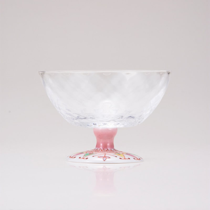 デザートグラス大（格子）めばえ