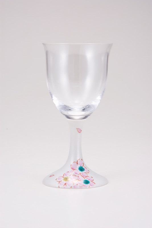 ワイングラス小（無地）さくら文シルバー