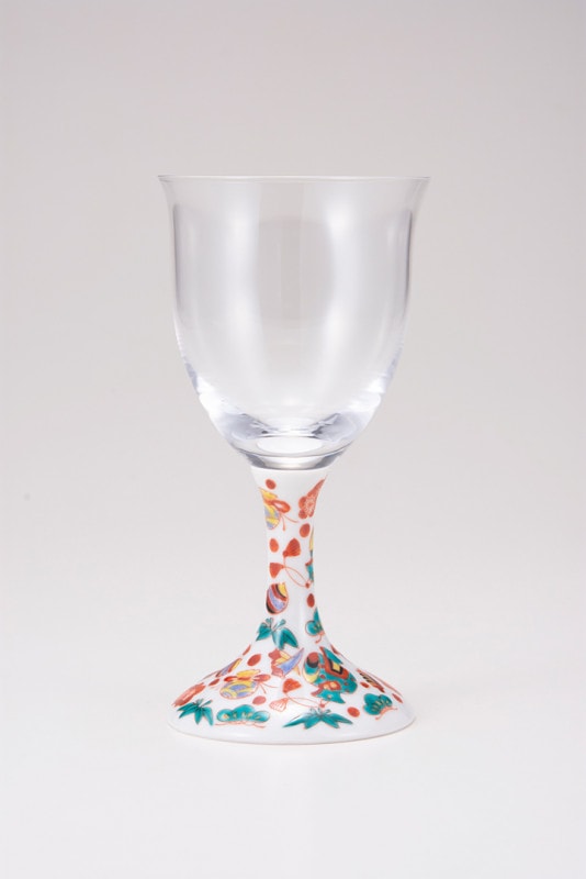 ワイングラス小（無地）宝尽し