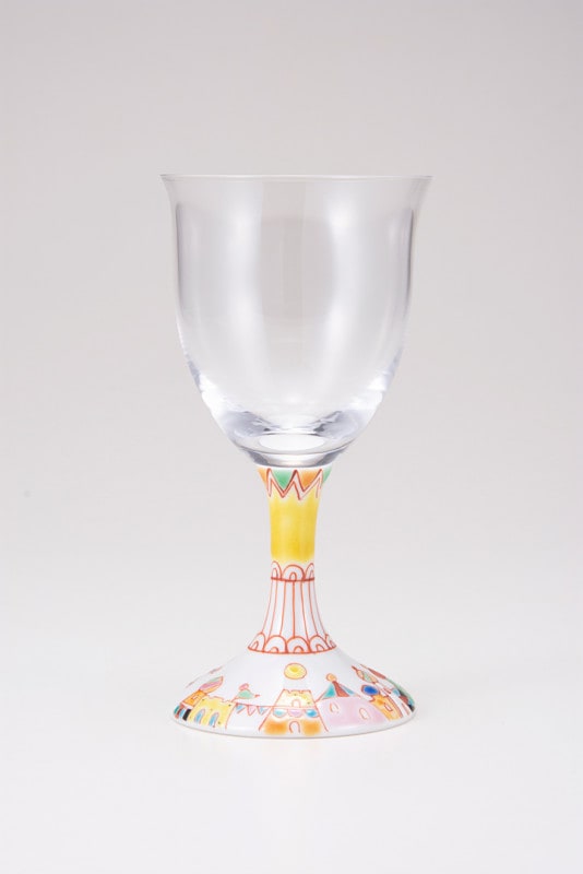 ワイングラス小（無地）街の広場